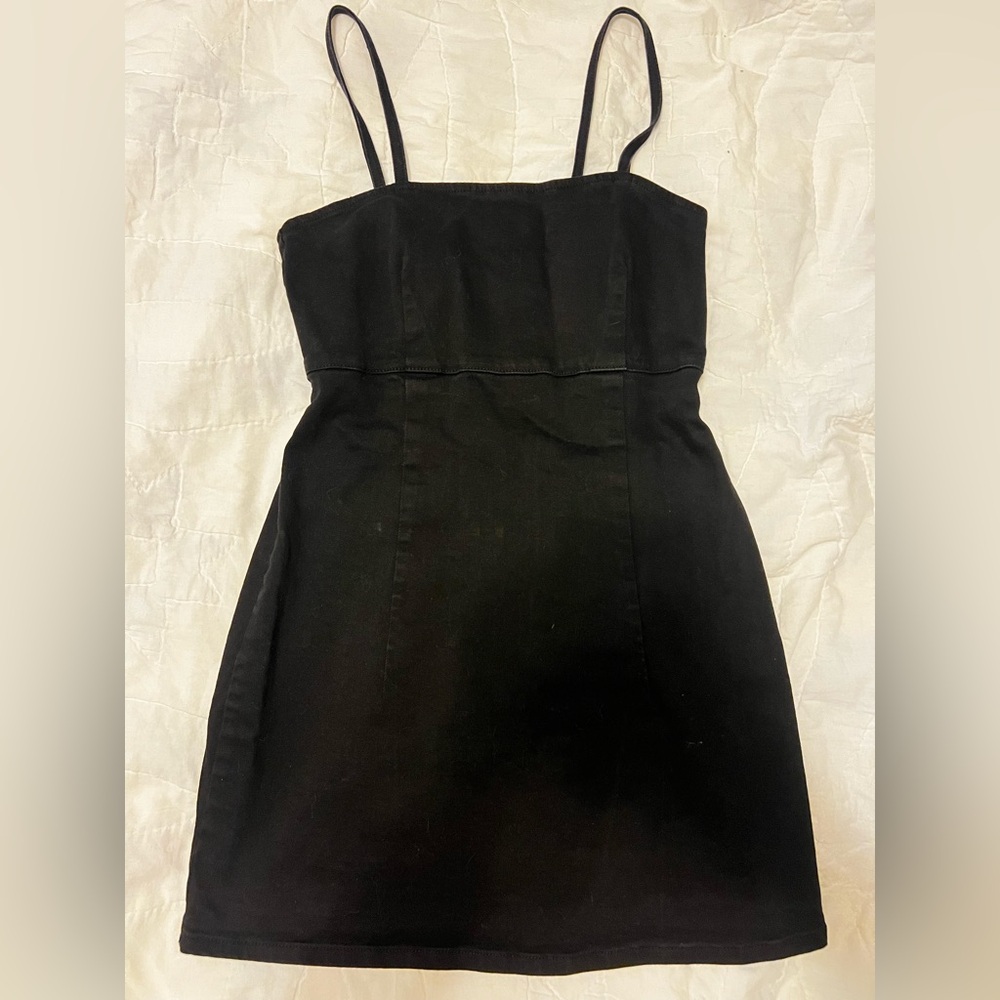 Zara Black Denim Mini Dress